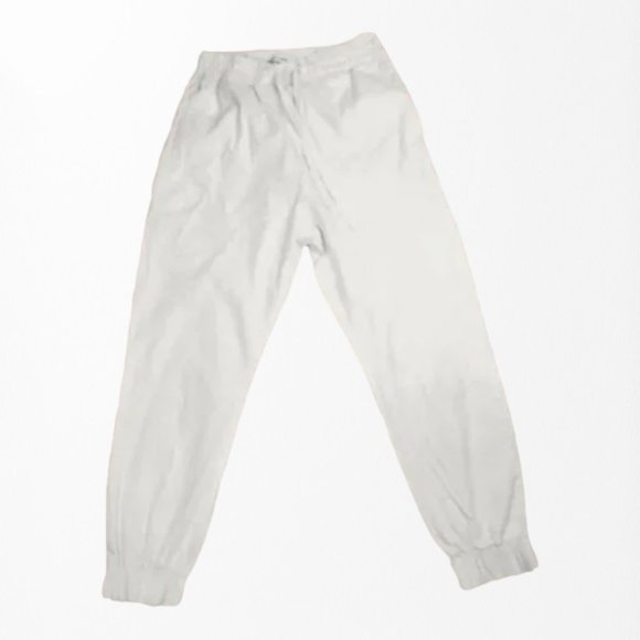 ASSEMBLY LABLE Pants - ASSEMBLY LABLE White Track Pant size 6 Elastic Hem Cotton Womens